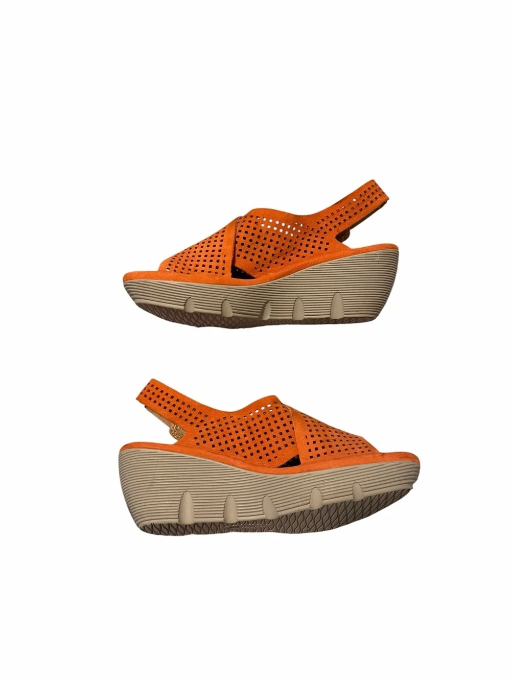 Clarks Coral Perforated Slingback Wedge Sandals